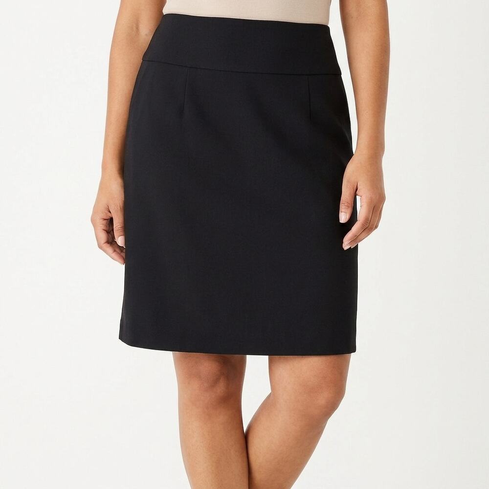 Ann Taylor LOFT Black Pencil Knee Length Lined Skirt Women Size 6